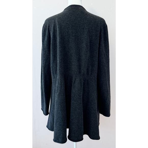 Eileen Fisher Cashmere/Merino Wool Open Ruffle Front Cardigan Size M - Picture 4 of 6